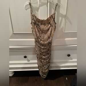 Guess Beige Snake Print Mini Dress